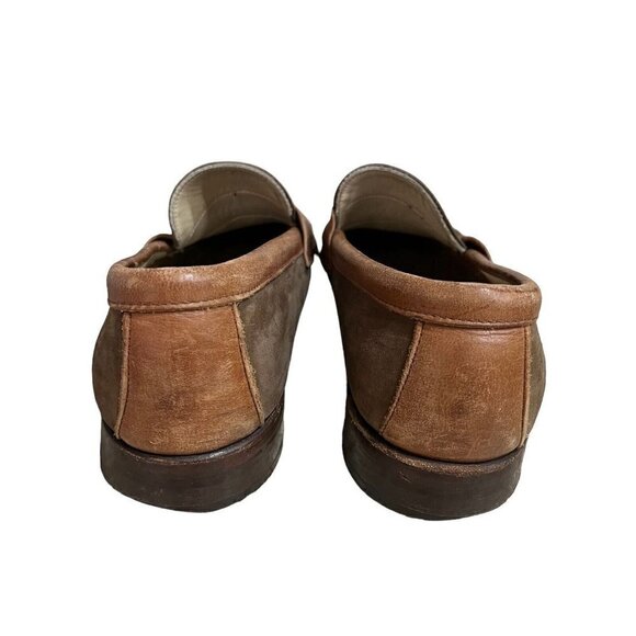 Frye Loafers Mens Size 9M    Two Tone Brown Leather Suede Slip on Driving Shoes main image 4